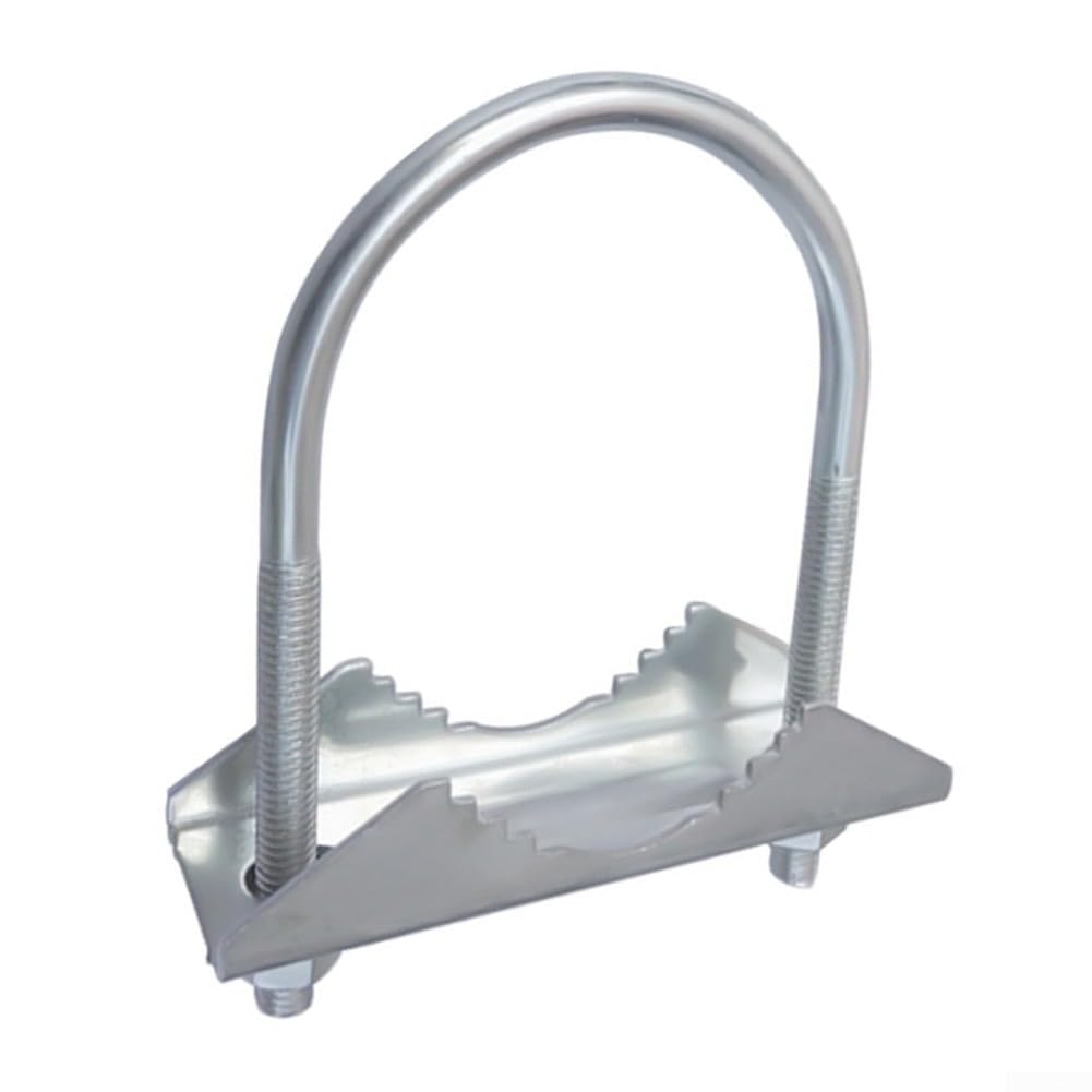 Pince de mât d'antenne résistante à la rouille - Kit de fixation pour tuyaux de 2,5 à 4,6 cm - Support de montage en U pour radio radio TV - Antenne cellulaire et radio jambon (F)