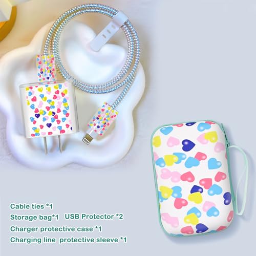 Organizador de cables USB y protector de cargador de teléfono con bolsa de transporte 4