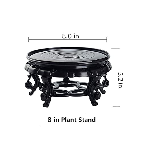 Planter Stand Plant Holder, New Resin Oriental Style Plant Stand Indoor,Resin Plant Stool,Pedestal Fishbowl Stand For Vase (8In, Black) #TOP5