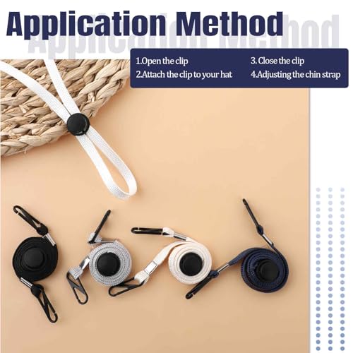 YQQYG 5 PCS Adjustable Hat Strap Clips for Wind, Windproof Anti-Loss Chin Strap for Hat, Removable Hat Chin Cord for Travel, Golfing, Fishing, Boating - Image 3