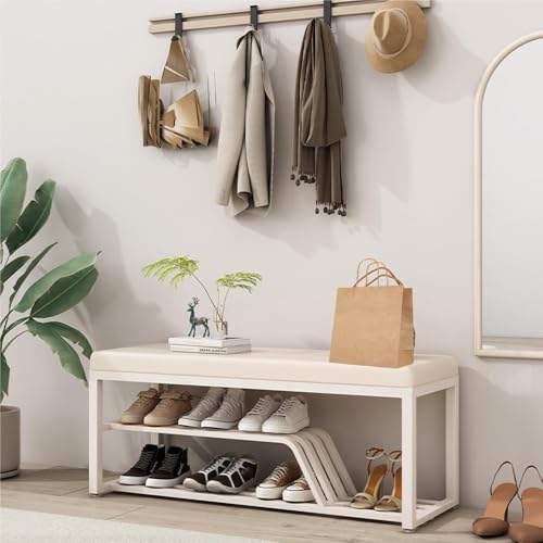Banc range-chaussures avec coussin meuble indispensable pour l'entrée - 8