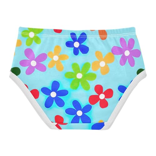 Cotton Girls Underwear Toddlers Colorful Flowers Light Blue Panties Little Girl Animal Kids Undies Briefs 2t2