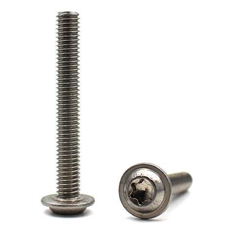 Tornillo de cabeza avellanada con brida y hexágono interior/Torx (ISR,TX) según norma: Tornillo de cabeza plana ISO 7380-2 de acero inoxidable, A2, V2A, rosca completa, M8 x 70 mm Cover