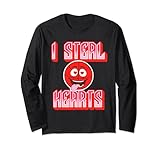 funny i steal hearts basket sport groovy love valentines maglia a manica