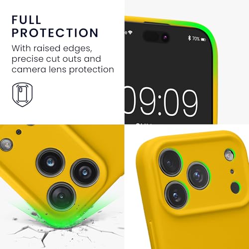 kwmobile Case Compatible with Apple iPhone 17 Pro Case - Slim TPU Silicone Phone Cover - Soft Touch Finish - Radiant Yellow by kwmobile - Image 3
