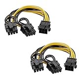 6 Pin to Dual PCIe 8 Pin (6+2) Graphics Card PCI Express Power Adapter GPU VGA Y-Splitter Extension Cable Mining Video Card Power Cable 9 inches 2 Pack