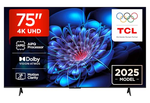 TCL 75P6K-UK 75" 4K Ultra HD, HDR TV, Smart TV Powered by Google TV (Dolby Audio, Voice Control, compatible with Google assistant, Chromecast built-in, 2025 New Model)