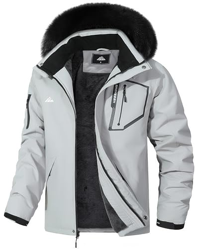 MAOYSSEN Men's Waterproof Ski Jacket Warm Winter Snow Coat Mountain Windbreaker Fur Hooded...