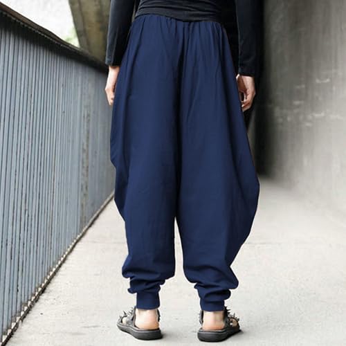 Men's Harem Pants Loose Fit Casual Yoga Trousers Stretch Waist Boho Hippie Lounge Lightweight Baggy Travel Pants2