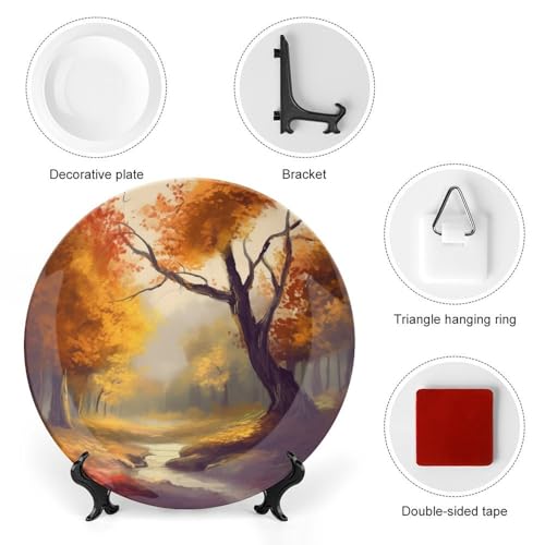 Plato decorativo de cerámica Autumn Art bone china 7 pulgadas miniatura 3