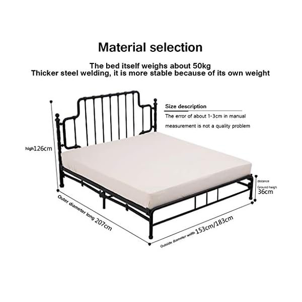 IRON The Modern And Simple Metal Bed Frame Can Be Folded, And The Princess-style Single Double Frame Bed Does Not Need To Be Installed The Load-bearing Capacity Can Reach 400 Kg - Image 5