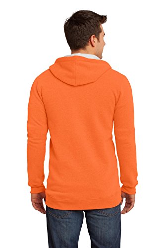 District Men's Young The Concert Fleece Full Zip Hoodie XS Neon Orange2