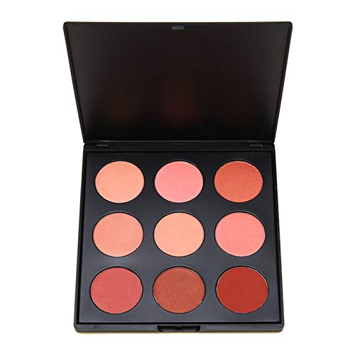 Blusher Palette, Vodisa 9 Color Natural Make Up Blushing Set Face Sheer Matte Mineral Blush Kit, Cheek Base Foundation Pressed Powder Pallet Professional Facial Beauty Cosmetic Makeup Blush (2)