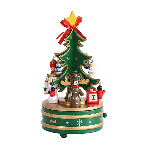 NAVESO Carillon di Natale, Carillon in Legno per Albero di Natale, Carillon con Decorazioni Natalizie, Carillon in Legno con Accessori Decorativi