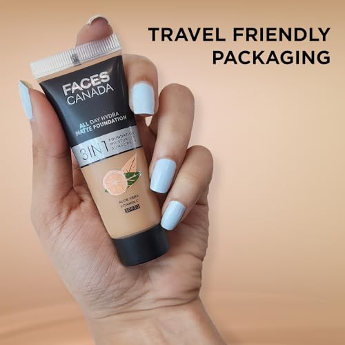 FACES CANADA All Day Hydra Matte Foundation - Mini | 3-in-1 Foundation + Moisturizer + SPF 30 | 24 HR Aloe Hydration & Vitamin C | 10HR Long Wear |... - Image 5