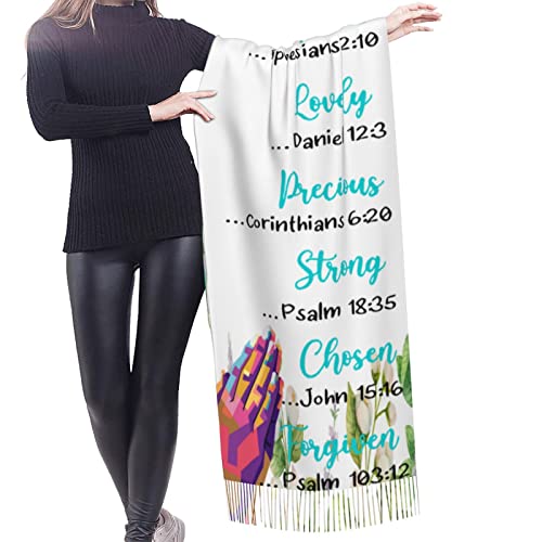 fringe Bible Verse God Says You Are Religious Christian Scripture Folded Hands In Prayer Wraps Scarves2