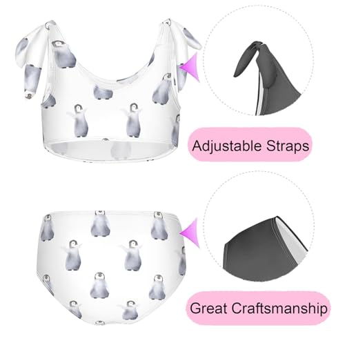 Image of CaTaKu Girls Swimsuit Two Piece Toddler Swimwear Kids Bathing Suits for Girls Bikini Set 3-12T