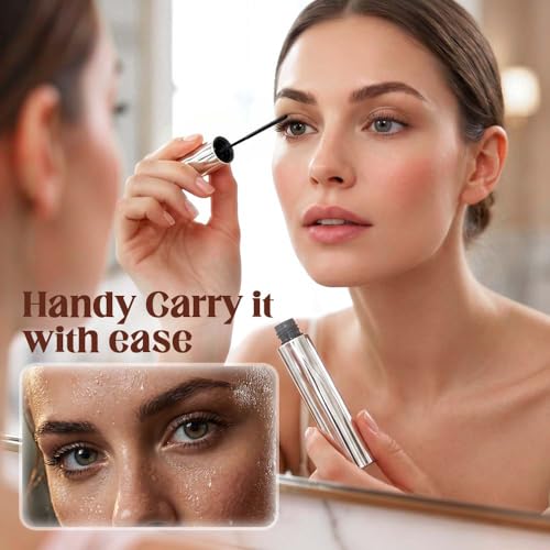 Image of Metal Wand Waterproof Mascara Quick Drying Volumizing Lengthening,2PCS | Smudge-Free, Long Wear, Natural 3D Lashes, Curling Formula, Daily & Travel Use