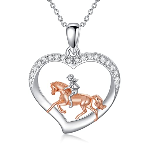 Proess Horse Necklace For Girls Women Sterling Silver Running Horse Pendant Jewelry With Sport Girls #TOP12