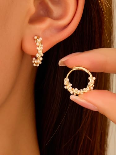 1 Pair Pearl Earrings for Women,Women's Fashion Jewelry, Chic Drop Earrings, Elegant Accessory for Parties