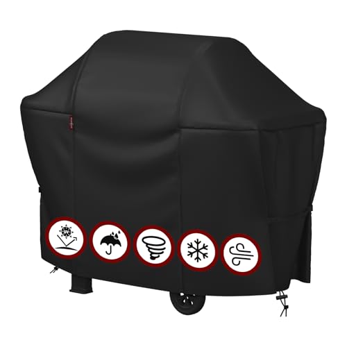 SHINESTAR 55 Inch Grill Cover for 45-48 2-3 Burner Gas Grills Heavy Duty Oxford Fabric BBQ Cover Waterproof UV Protection Windproof with Magic Tape & Drawstring Bottom