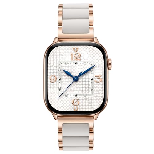 Image of V.R.HOPE Luxury Rose Gold Apple Watch Band for Women, Metal & Silicone