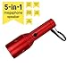 B S Handled Pocktet Mega Phone Speaker 5-in-1 Bullhorn Bear Horn with Handheld Flashlight Type,3 Light Modes,Buit-in-Siren,TF Card MP3 Player for Outdoor and Indoor,Camping,Emergencies,Exclusive Red