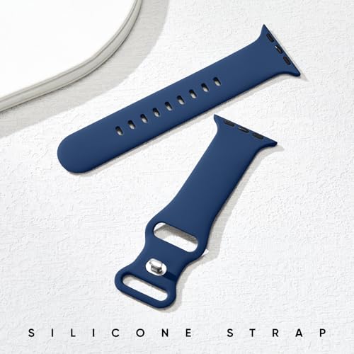 Silicone Band Compatible with Apple Watch Bands for Women 40mm 44mm 45mm 46mm 38mm 41mm 42mm 49mm Ultra Men, Sport Strap for iWatch Bands Series 10 9 8 7 6 5 4 3 SE