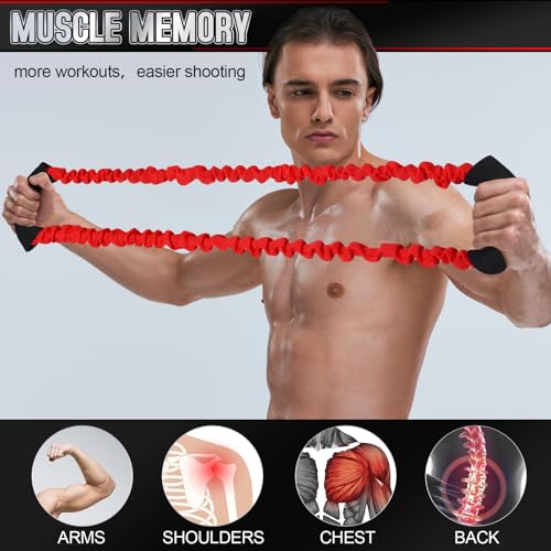 Image of RoundFunny 3 Pcs Archery Bow Strength Trainer 30 40 50 Lbs Arm Strength Exercise Band Rubber Stretch Bands Archery Accessories for Bow Practice Shooting Accessories