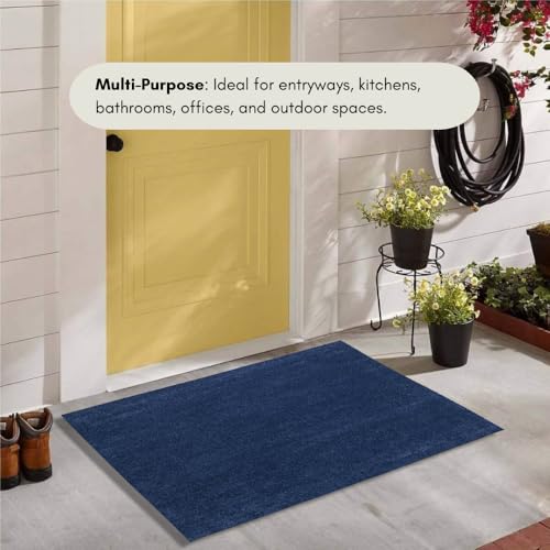 Image of VASAC Carpet for Hallway, Kitchen, and Modern InteriorsCarpetCozy Shag Runner for Living Room, Bedroom & Office Decor ETC Size 16x24 Inch, Patten-Solid Blue