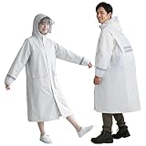 [GLAMERGY] レインコート 自転車 リュック対応【2026新設計・反射テープ・ポケット付き】 二重透明レインバイザー付き レインウェア 快適 バイク 自転車 レインポンチョ ロング 大きい 多機能 雨具 防風 防水 超撥水 梅雨対策 豪雨対応 (Mサイズ・ホワイト)