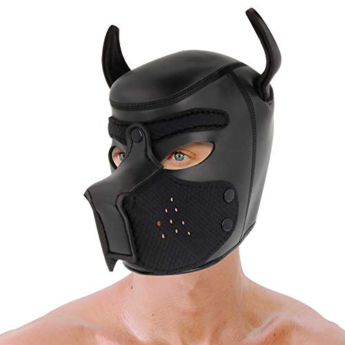 Darkness - Neoprene Dog Mask with Removable Muzzle L