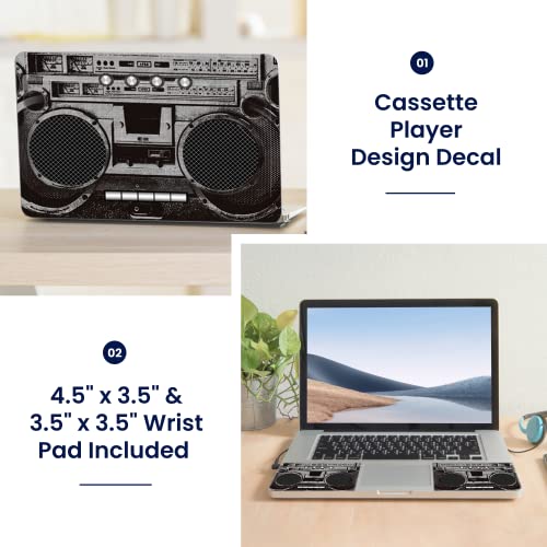 Image of LSS 15 15.6 Inches Laptop Notebook Skin Sticker with 2 Wrist Pads - Reusable Cover Protector Vinyl Sticker Cover Decal Fits 13 inch - 16 inch HP Asus Acer Samsung - Cassette Player Design