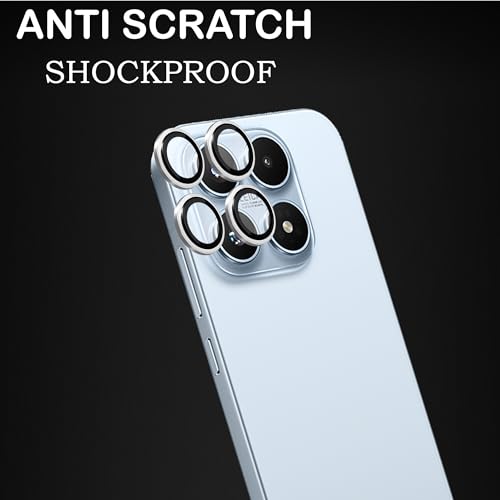 Image of amazon basics Camera Glass Lens Protector Ring for Xiaomi 17 5G Case Friendly with Edge to Edge Coverage and Easy Installation (Silver)