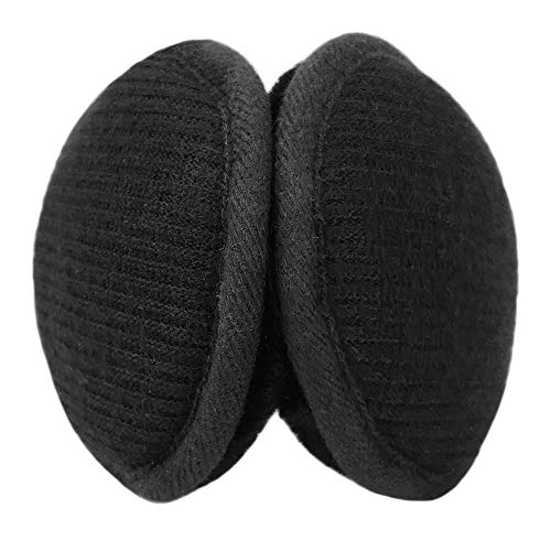 Lethmik Outdoor Foldable Earmuffs,Unisex Winter Packable Knit Warm Fleece Ear Warmers Cover Black #TOP2