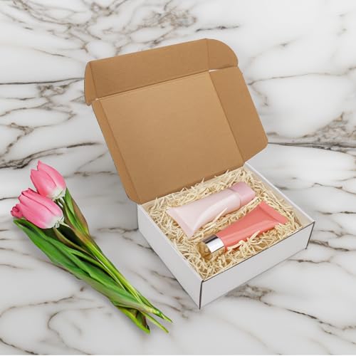 Image of RLAVBL 11x9x3 Inches Shipping Boxes Set of 25, White Small Corrugated Cardboard Box, Mailer Boxes for Packing Small Business