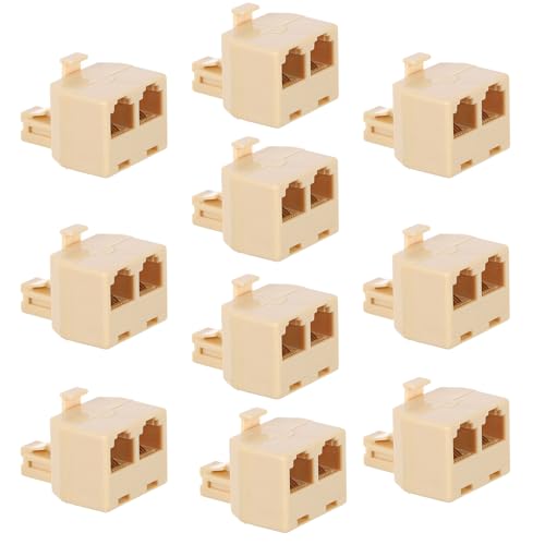 Two Way Telephone Splitter 10 Pack Rj11 for Landline Use