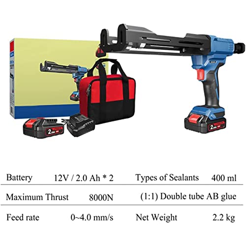 Elektryczny pistolet uszczelniający, bezprzewodowy automatyczny dwukomponentowy pistolet do klejenia 12 V, wyposażony w akumulator litowo-jonowy i ładowarkę