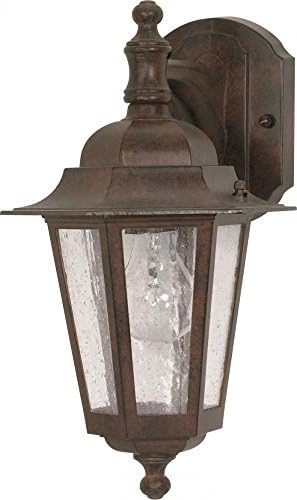 Nuvo 60/989 Arm Down Wall Lantern with Clear Seeded Glass, Old Bronze