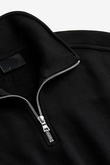 Image of Solid Oversized Halfzipper Long Sleeves Sweatshirt for Men's