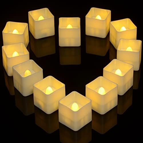 Lot De 24 Bougies LED Sans Flamme – Bougies Chauffe-plat à Piles, Effet Vacillant, Pour Décoration Noël, Mariage, Halloween