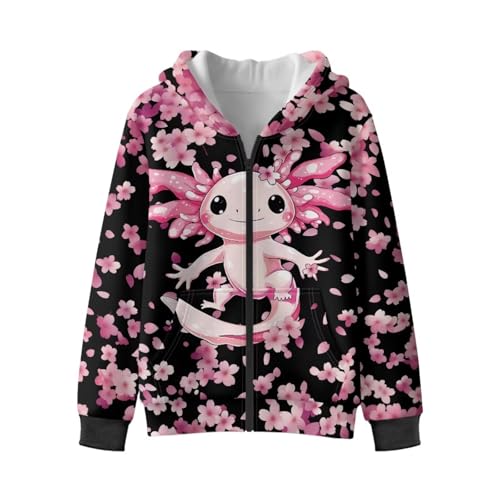 WELLFLYHOM Fleece Lining Girls Hoodie Zipper 6-16 Graphic Sweatshirt Long Sleeve Sweater with Pocket Full Zip Kids Tops4