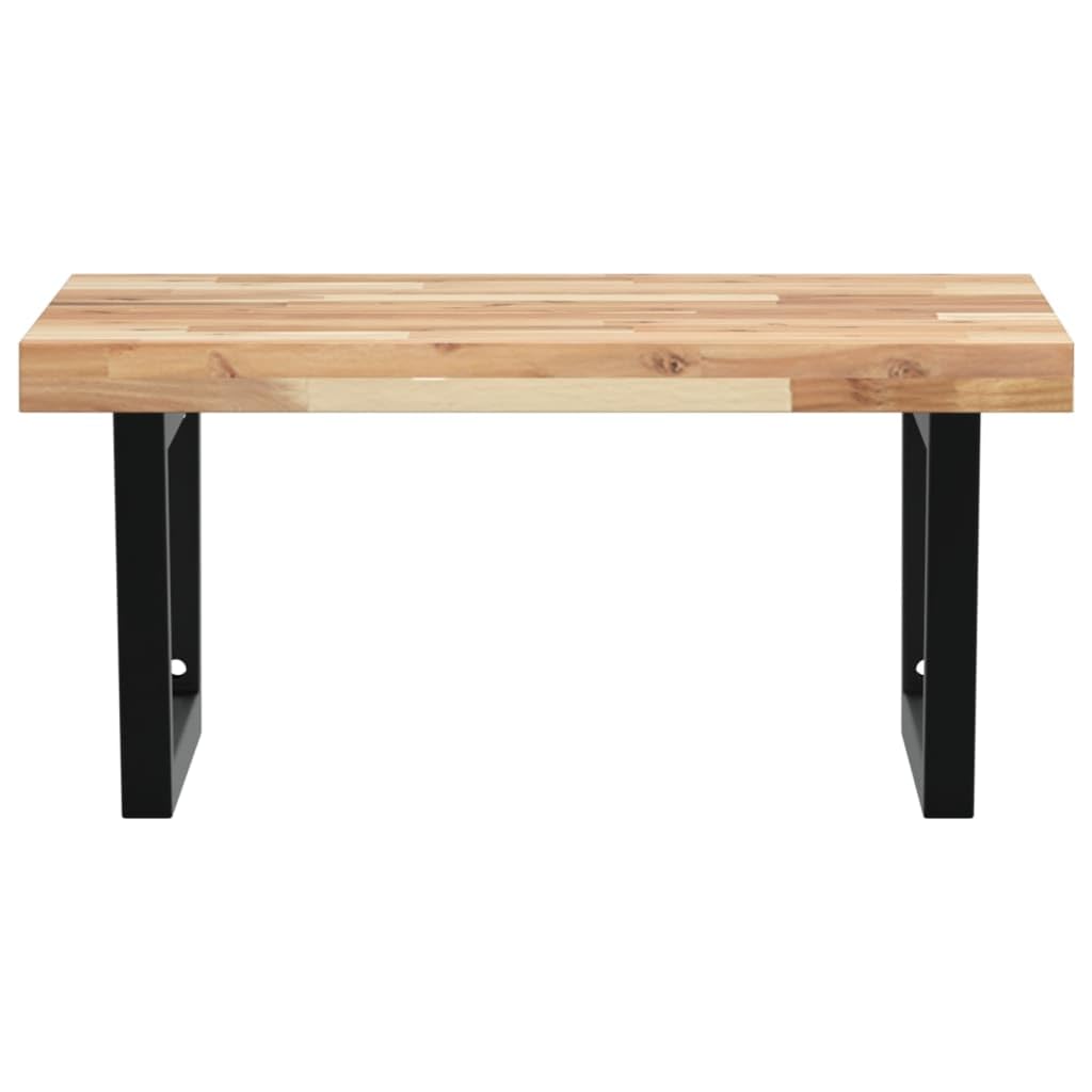 Estantería para lavabo de pared de acero y madera de acacia – Estantería montada en la pared para lavabo de acero y madera con soportes de acero para un almacenamiento elegante que ahorra espacio