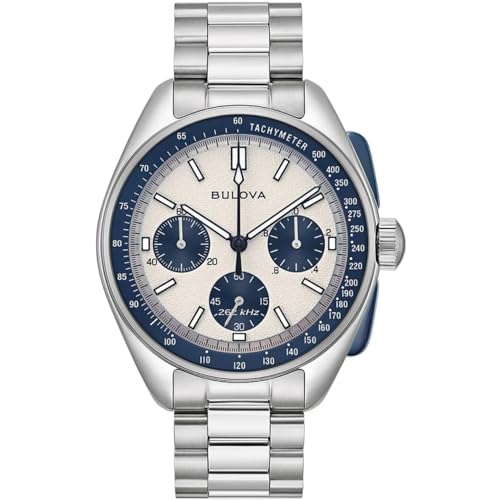 Analógico Modelo Reloj Bulova 98A305 Lunar Pilot Acero 43 mm Esfera Blanca Hombre. Marca BULOVA