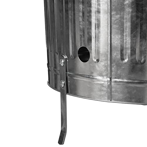 Gardenised QI004569 Silver Outdoor Galvanized Metal Garden Incinerator Can thumb #7