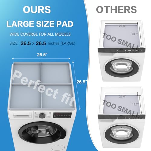 image for Famsoule Washer Dryer Top Protector Mat, 26.5“ x 26.5“ Protective 