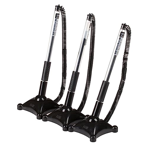 OUNONA 3個 ビジネスサインペン 縦置きデスクトップペン 安定スタンド付 行 店舗 オフィス用 黒インク 受付 カウンター筆記具