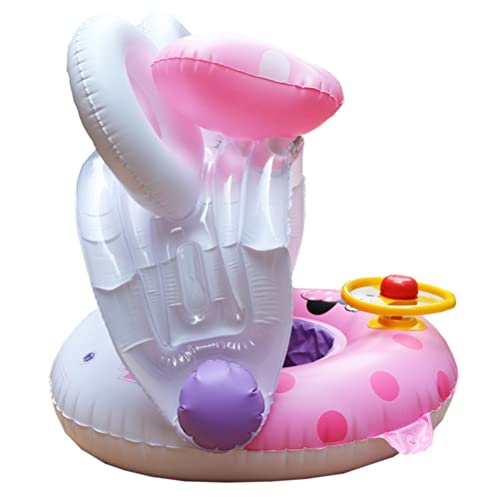 Leirina Baby Swimming Pool Inflatable Swimming Garland Toy With Canopy Adjustable Shade Outdoor Swimming Ring(Pink) #TOP3