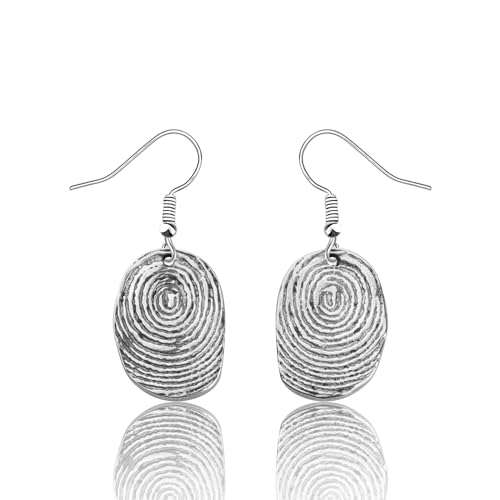 ENSIANTH Forensics Gift Fingerprint Earrings Science Investigator Gift Crime -Criminologist Earrings