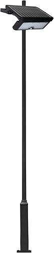 Miniatura 2 de eLEDing 1100 lúmenes PIR negro activada por movimiento energía solar LED para exteriores 5 en 1 luz de inundación para estacionamiento, garaje,